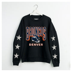 Gameday Couture Women's Pure Victory Rhinestud Star-Sleeve Pullover Sweatshirt - Denver Broncos Pullover