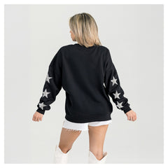 Gameday Couture Women's Pure Victory Rhinestud Star-Sleeve Pullover Sweatshirt - Houston Texans Pullover