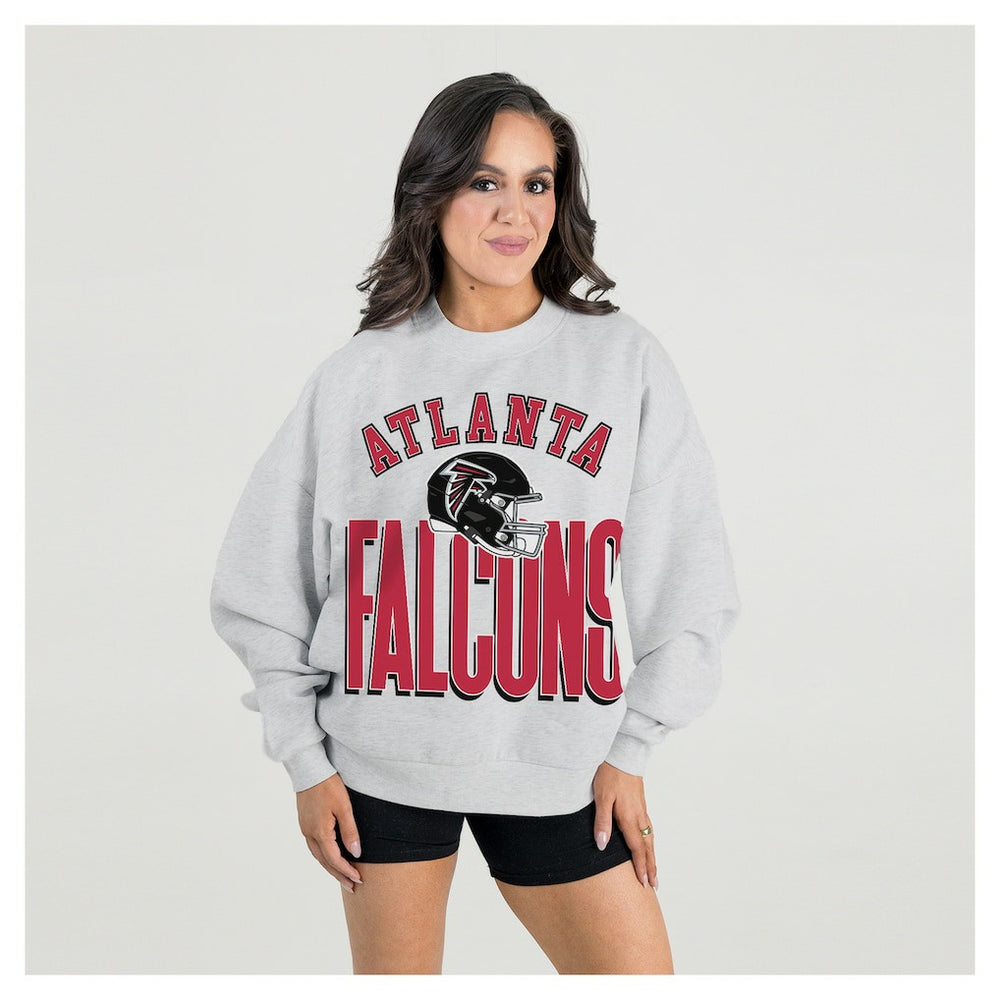 Gameday Couture Women's Fierce Focus Premium Oversized Fleece Pullover Sweatshirt - Atlanta Falcons Pullover
