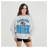 Gameday Couture Women's Fierce Focus Premium Oversized Fleece Pullover Sweatshirt - Carolina Panthers Pullover