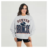 Gameday Couture Women's Fierce Focus Premium Oversized Fleece Pullover Sweatshirt - Denver Broncos Pullover