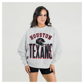 Gameday Couture Women's Fierce Focus Premium Oversized Fleece Pullover Sweatshirt - Houston Texans Pullover