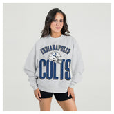 Gameday Couture Women's Fierce Focus Premium Oversized Fleece Pullover Sweatshirt - Indianapolis Colts Pullover