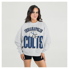 Gameday Couture Women's Fierce Focus Premium Oversized Fleece Pullover Sweatshirt - Indianapolis Colts Pullover