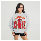 Gameday Couture Women's Fierce Focus Premium Oversized Fleece Pullover Sweatshirt - Kansas City Chiefs Pullover