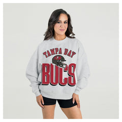 Gameday Couture Women's Fierce Focus Premium Oversized Fleece Pullover Sweatshirt - Tampa Bay Buccaneers Pullover
