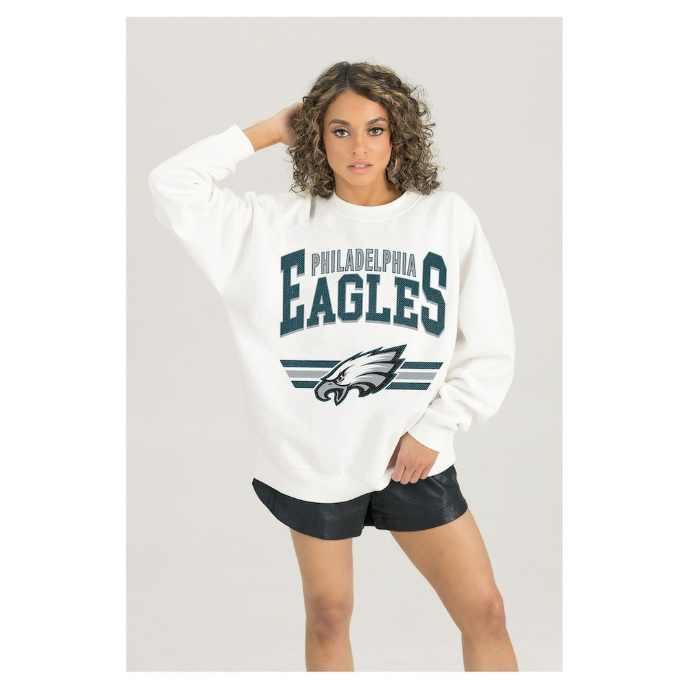 Gameday Couture Women's Swift Strike Premium Oversized Fleece Pullover Sweatshirt - Philadelphia Eagles Pullover