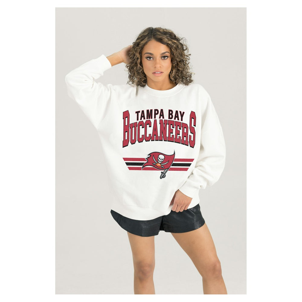 Gameday Couture Women's Swift Strike Premium Oversized Fleece Pullover Sweatshirt - Tampa Bay Buccaneers Pullover