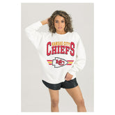 Gameday Couture Women's Swift Strike Premium Oversized Fleece Pullover Sweatshirt - Kansas City Chiefs Pullover