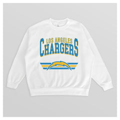 Gameday Couture Women's Swift Strike Premium Oversized Fleece Pullover Sweatshirt - Los Angeles Chargers Pullover
