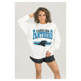 Gameday Couture Women's Swift Strike Premium Oversized Fleece Pullover Sweatshirt - Carolina Panthers Pullover