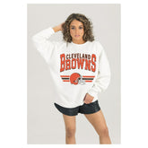 Gameday Couture Women's Swift Strike Premium Oversized Fleece Pullover Sweatshirt - Cleveland Browns Pullover