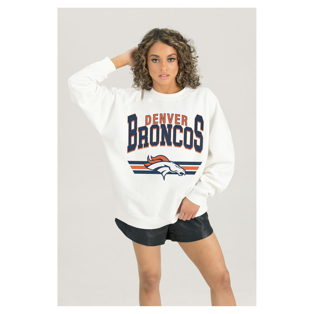 Gameday Couture Women's Swift Strike Premium Oversized Fleece Pullover Sweatshirt - Denver Broncos Pullover