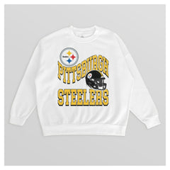 Gameday Couture Women's Oversized Hard Earned Premium Fleece Pullover Sweatshirt - Pittsburgh Steelers Pullover