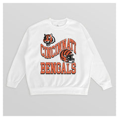 Gameday Couture Women's Oversized Hard Earned Premium Fleece Pullover Sweatshirt - Cincinnati Bengals Pullover
