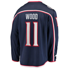 NHL Miles Wood Columbus Blue Jackets Fanatics Home Breakaway Jersey