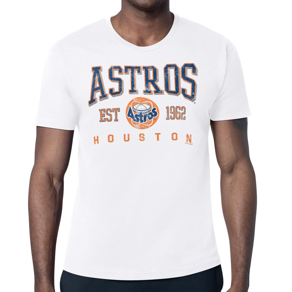 White Houston Astros Starter Distressed Logo T-Shirt