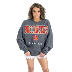 Gameday Couture Women's Bring Your Energy Oversized Premium Fleece Pullover Sweatshirt - Tampa Bay Buccaneers Pullover