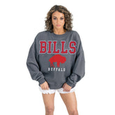 Gameday Couture Women's Bring Your Energy Oversized Premium Fleece Pullover Sweatshirt - Buffalo Bills Pullover