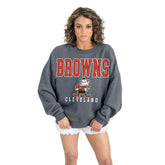 Gameday Couture Women's Bring Your Energy Oversized Premium Fleece Pullover Sweatshirt - Cleveland Browns Pullover