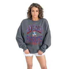 Gameday Couture Women's Long Weekends Oversized Premium Fleece Pullover Sweatshirt - New England Patriots Pullover