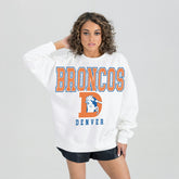 Gameday Couture Women's Classic Sunday Drives Oversized Premium Fleece Pullover Sweatshirt - Denver Broncos Pullover