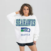 Gameday Couture Women's Classic Sunday Drives Oversized Premium Fleece Pullover Sweatshirt - Seattle Seahawks Pullover