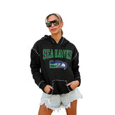 Gameday Couture Women's Studded Pullover Hoodie - Seattle Seahawks Hoodies