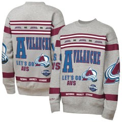 NHL Colorado Avalanche Mitchell & Ness Youth Allover Print Fleece Crewneck Sweatshirt