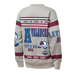 NHL Colorado Avalanche Mitchell & Ness Youth Allover Print Fleece Crewneck Sweatshirt