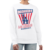 White Los Angeles Dodgers Starter Women's Poster Print Team Fleece Pullover Sweatshirt