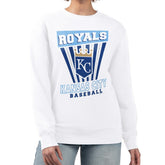 White Kansas City Royals Starter Women's Poster Print Team Fleece Pullover Sweatshirt