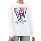 White Philadelphia Phillies Starter Women's Poster Print Team Fleece Pullover Sweatshirt