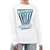 White Seattle Mariners Starter Women's Poster Print Team Fleece Pullover Sweatshirt