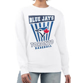 White Toronto Blue Jays Starter Women's Poster Print Team Fleece Pullover Sweatshirt
