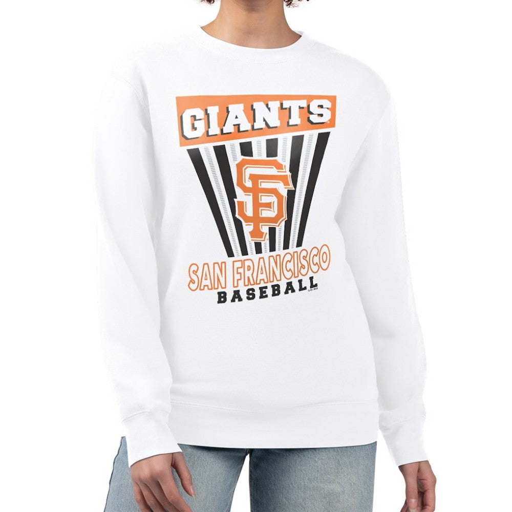 White San Francisco Giants Starter Women's Poster Print Team Fleece Pullover Sweatshirt