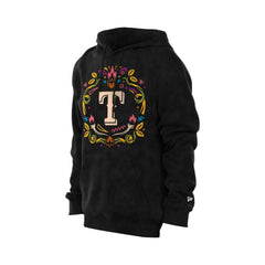 Black Texas Rangers New Era Día de los Muertos Brushed Fleece Hoodie