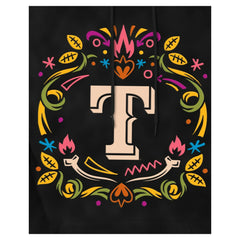 Black Texas Rangers New Era Día de los Muertos Brushed Fleece Hoodie