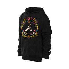 Black Atlanta Braves New Era Día de los Muertos Brushed Fleece Hoodie