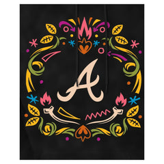 Black Atlanta Braves New Era Día de los Muertos Brushed Fleece Hoodie
