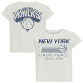 New York Knicks Sportiqe Women's Athletic Club Collection Alana Premium Cropped T-Shirt