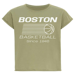 Boston Celtics Sportiqe Women's Athletic Club Collection Alana Premium Cropped T-Shirt