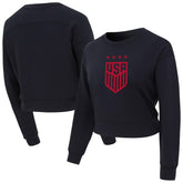 USWNT Concepts Sport Women's Tri-Blend Darby Knit Long Sleeve Crop Top