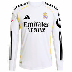 Kylian Mbappé Real Madrid 2025/26 Home Long Sleeve Player Jersey