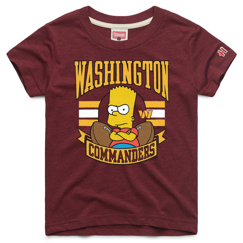 Homage x The Simpsons Youth Tri-Blend T-Shirt - Washington Commanders T-shirts