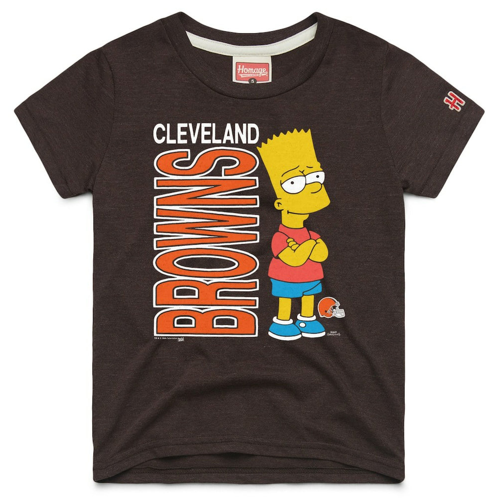 Homage x The Simpsons Youth Tri-Blend T-Shirt - Cleveland Browns T-shirts