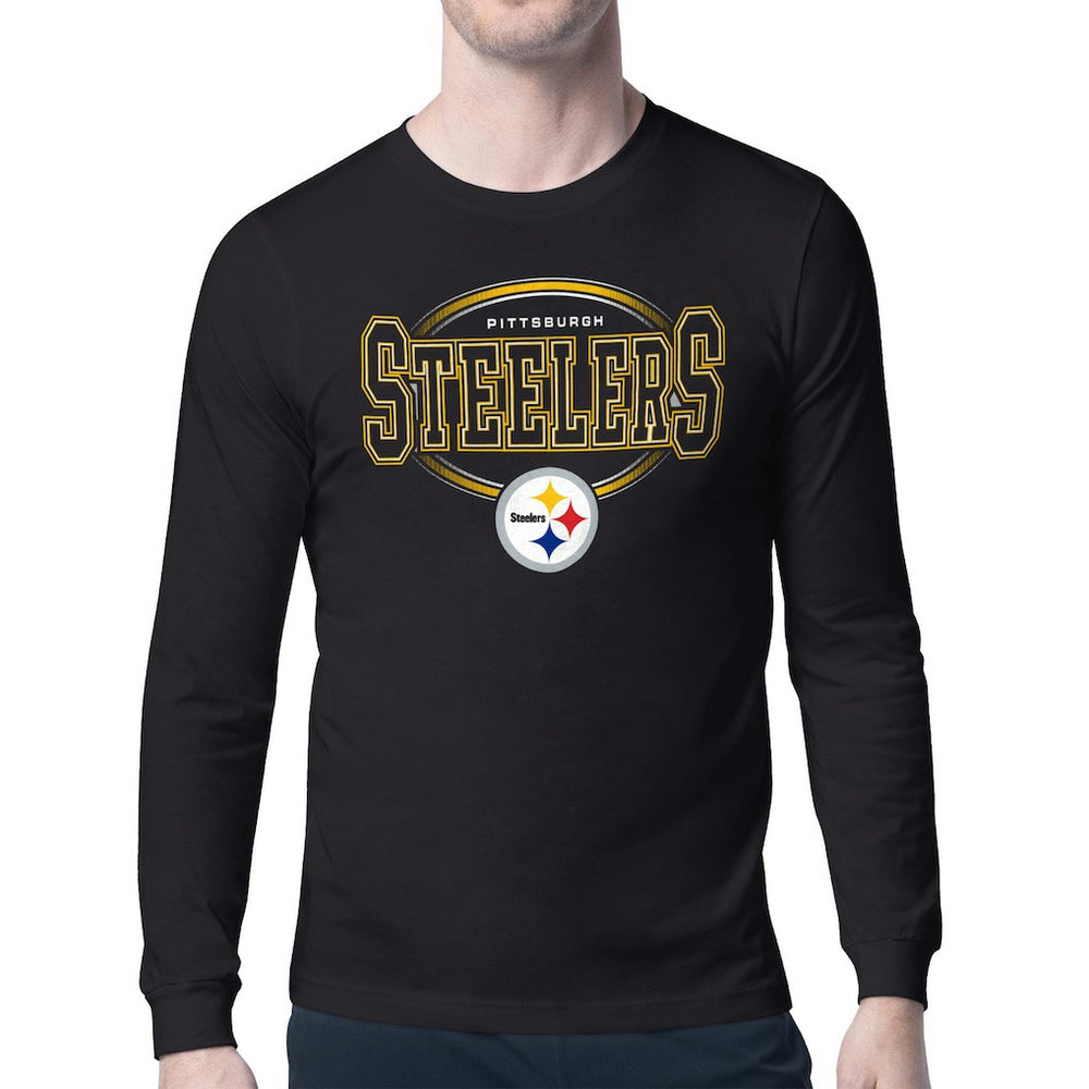 Starter Team Track Graphic Long Sleeve T-Shirt - Pittsburgh Steelers T-shirts