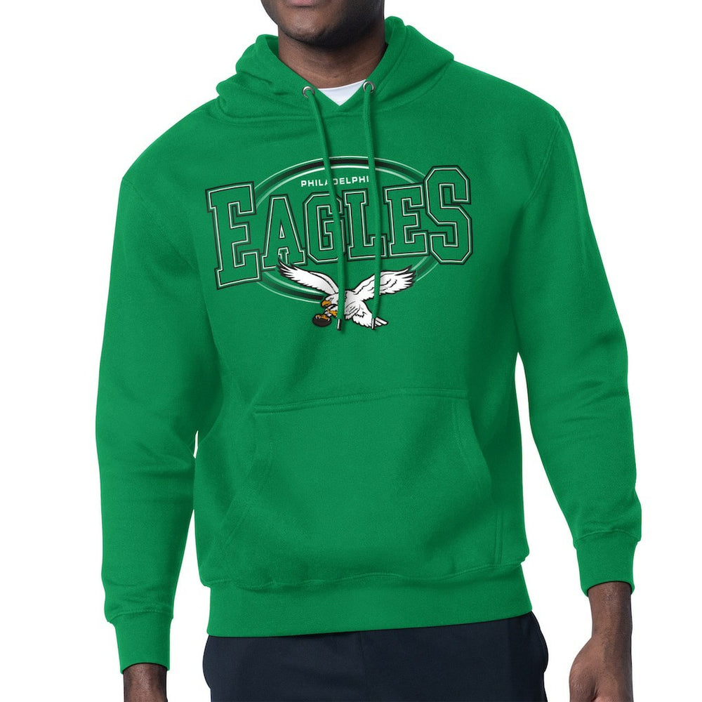 Starter Team Track Graphic Pullover Hoodie - Philadelphia Eagles Hoodies