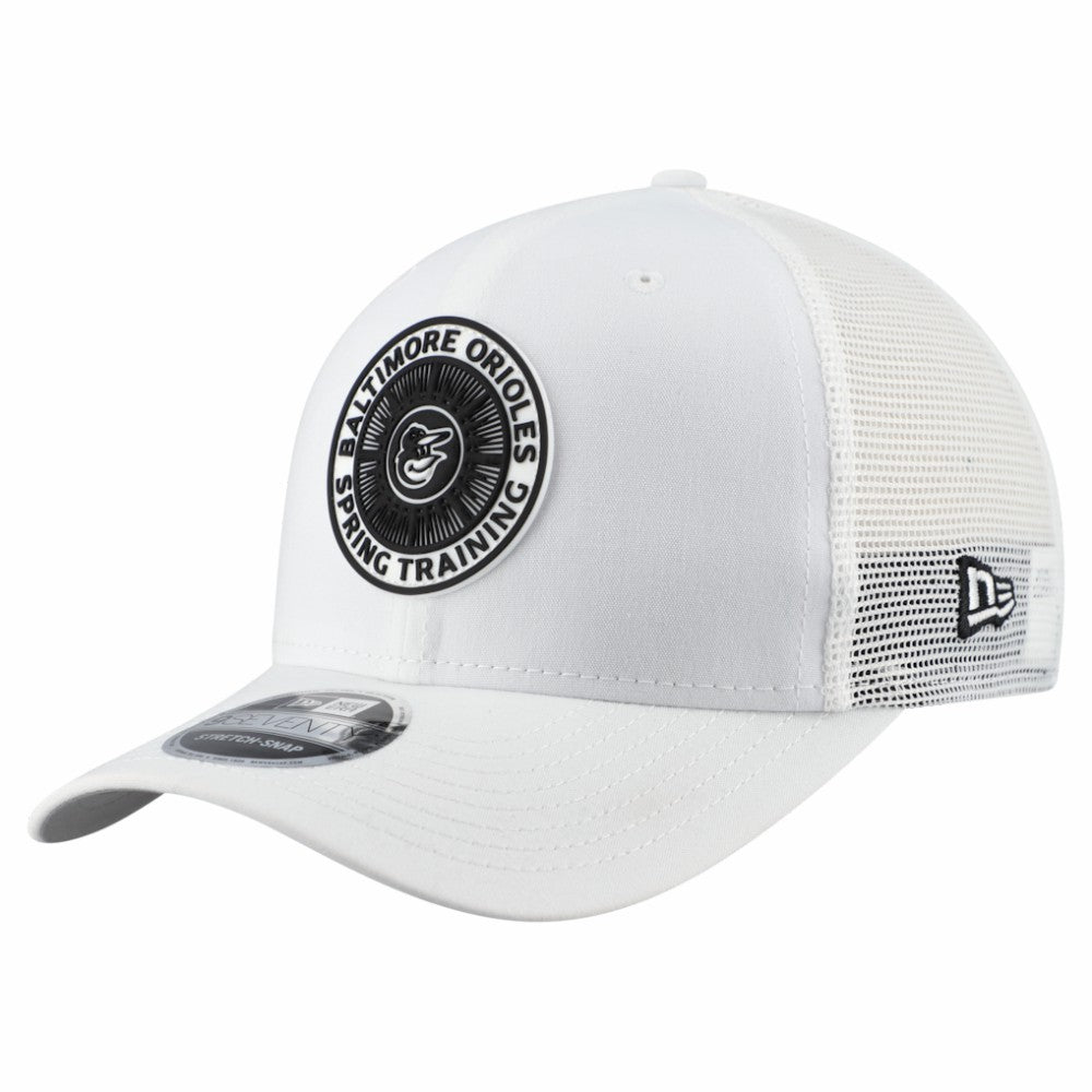 White Baltimore Orioles New Era 2026 Spring Training Fan Pack 9SEVENTY Adjustable Trucker Hat
