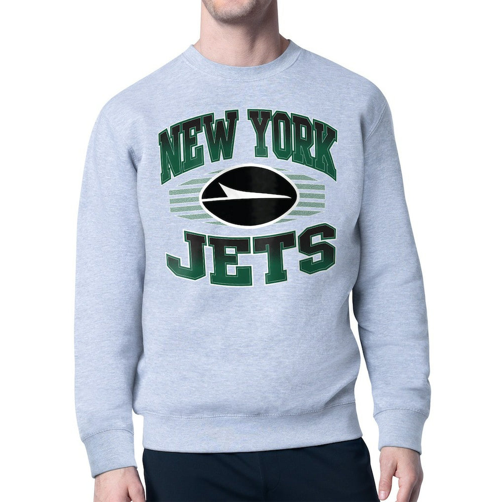 Starter Team Grit Graphic Fleece Pullover Sweatshirt - New York Jets Pullover